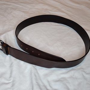 LEATHER BELT WITH LOGO BUCKLE  Sz: 36